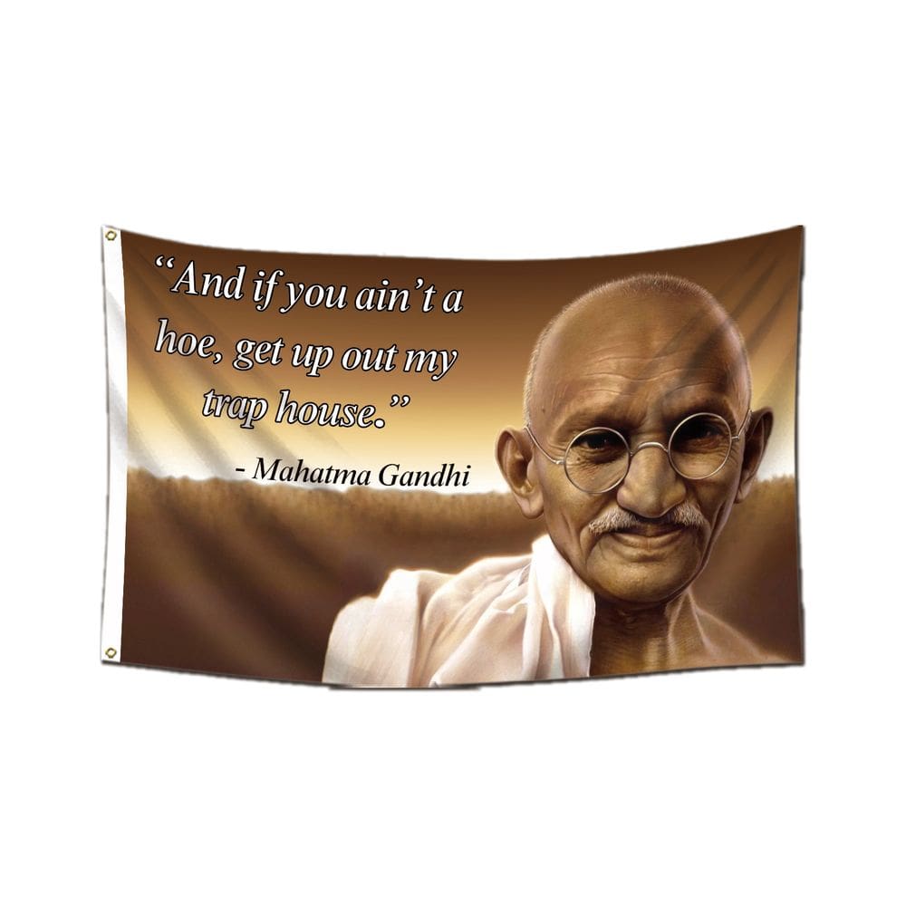 Tapeçaria para pendurar na parede Mahatma Gandhi Meme 100% poliéster 100x150cm