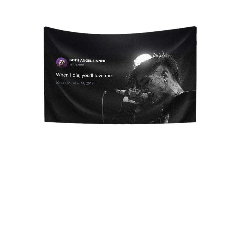 Tapeçaria de parede Lil Peep Quote Inspirational Design 100x150cm