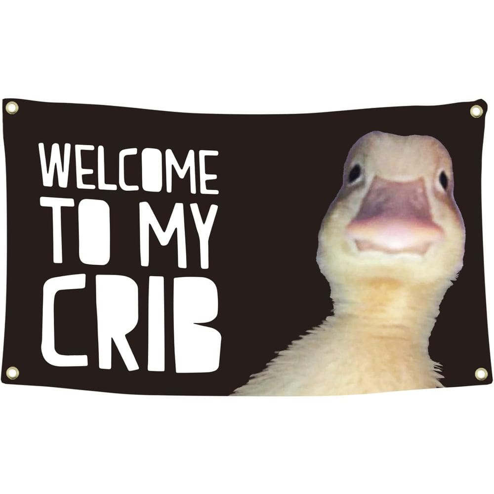 Tapeçaria para pendurar na parede Funny Duck Welcome to My Crib 100x150cm