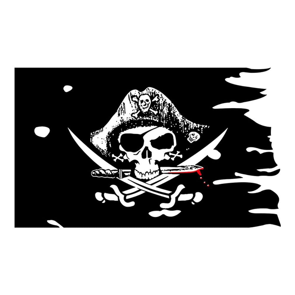 Tapeçaria pendurada na parede Pirate Skull Gothic Black Flag 100x150cm