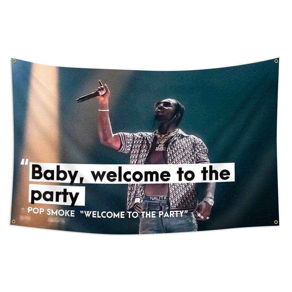 Tapeçaria para pendurar na parede Pop Smoke Welcome to the Party 100x150cm