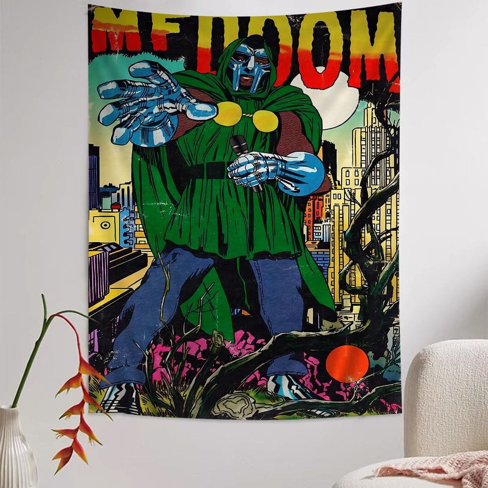 Tapeçaria para pendurar na parede Marvel Doctor Doom poliéster 100x150cm