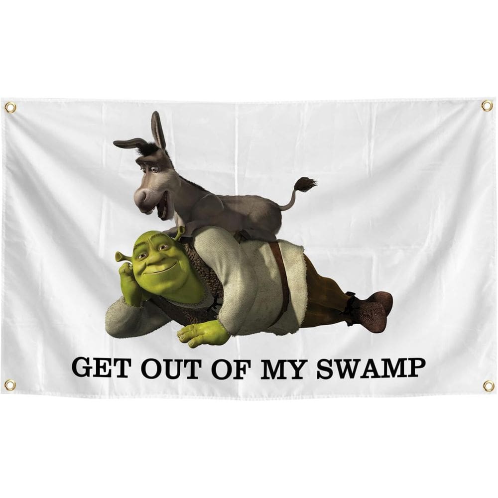 Tapeçaria para pendurar na parede Shrek Get Out of My Swamp 100x150cm