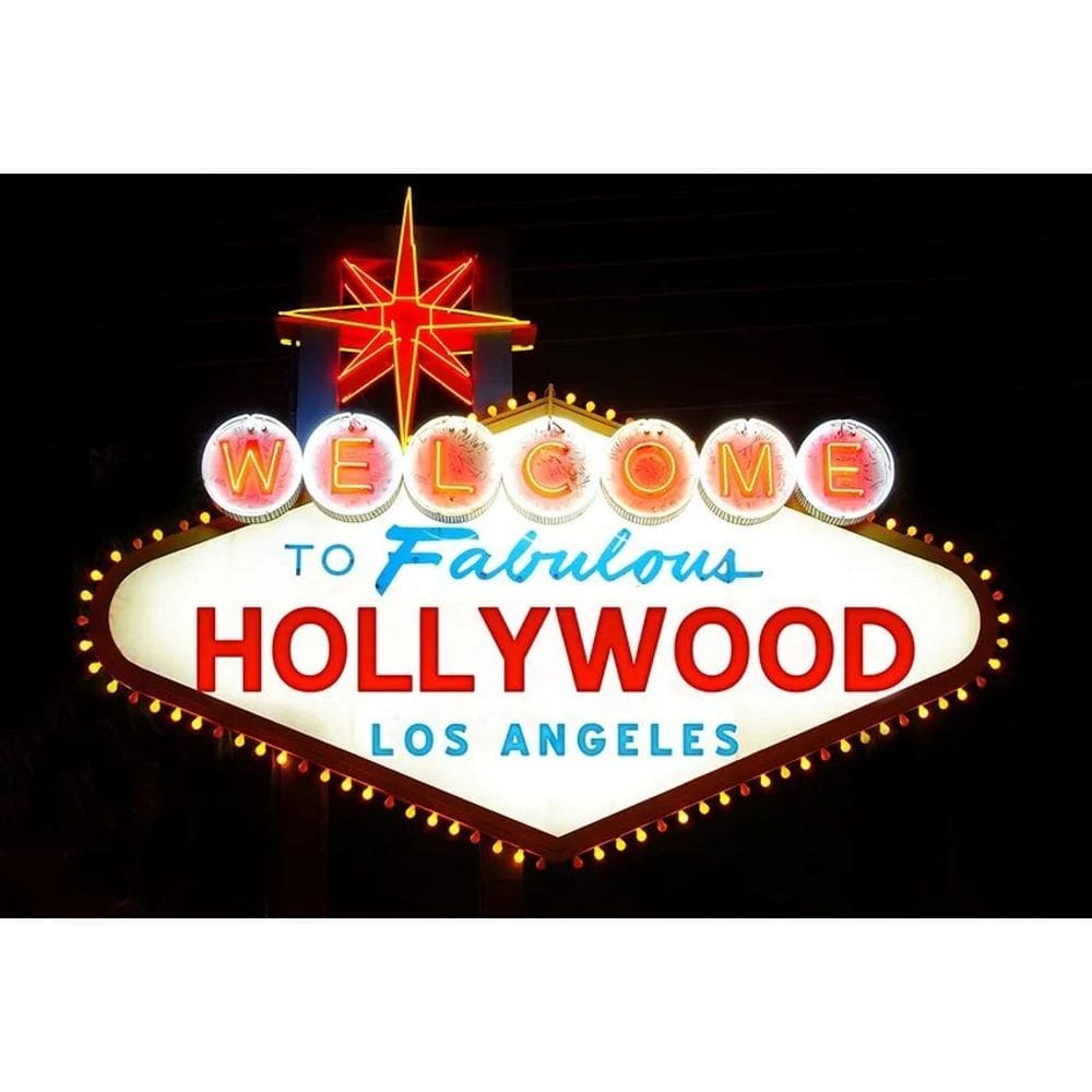 Placa de Hollywood pendurada na parede de tapeçaria para decoração de quarto