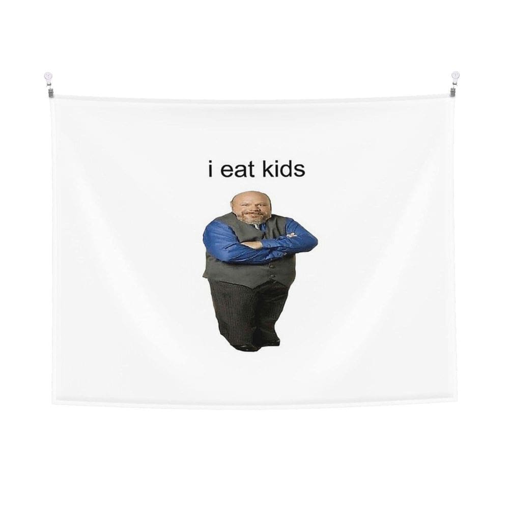 Tapeçaria para pendurar na parede I Eat Kids Meme 100% poliéster 100x150cm