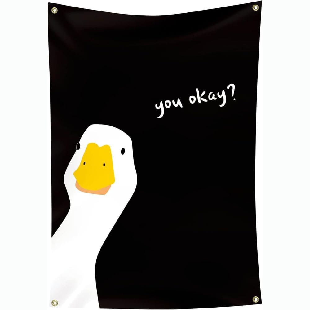 Tapeçaria para pendurar na parede Funny Goose `Você está bem? ` 100x150cm