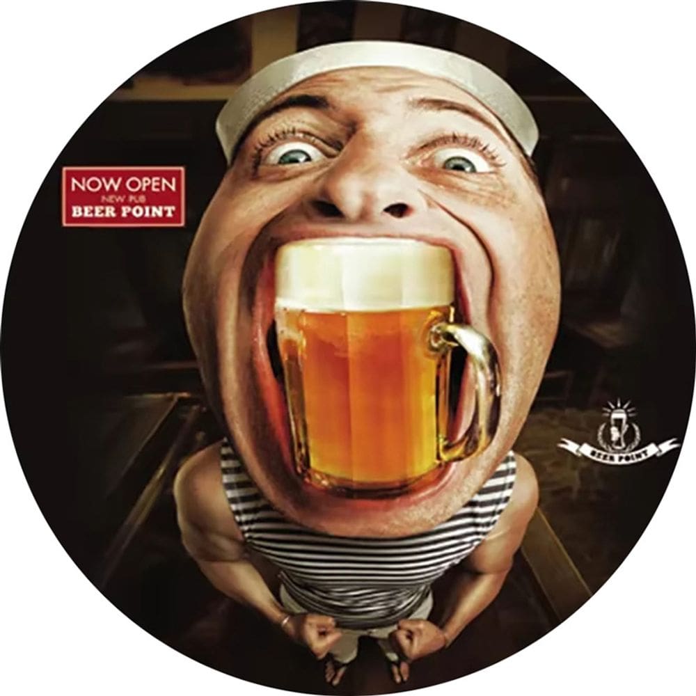 Decoração de parede Pintura vintage em ferro Beer Point para pub e café