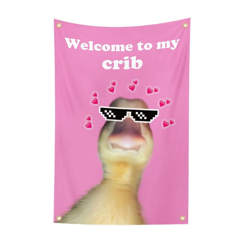 Tapeçaria My Crib Meme Duck Poliéster 100x150cm Arte de parede