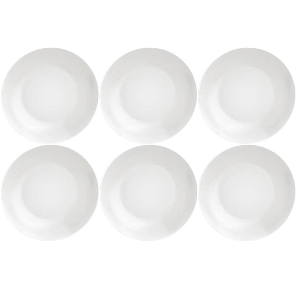 6 Pratos Fundos de Risoto Porcelana Branca 21cm Tramontina Leonora