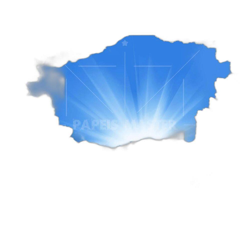 Papel De Teto Céu Azul Nuvem Branca Dia Manhã 3,5M Rof03