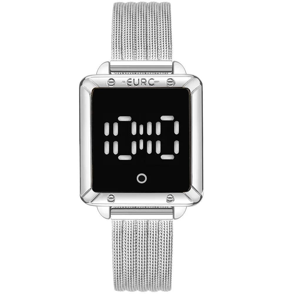 Relógio Euro Feminino Ff Led Prata - EUMD2404AE/4K