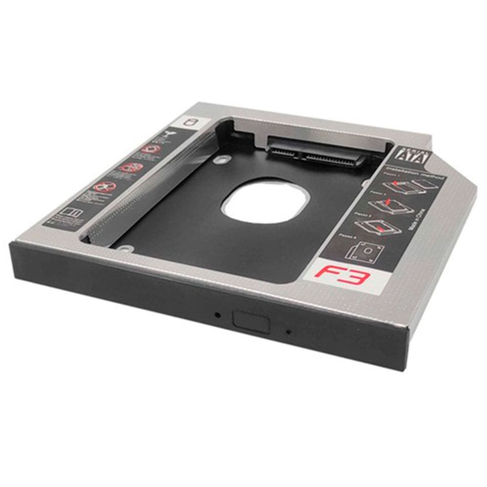 Case Gaveta Caddy F3 para SSD/HD 2,5” SATA, Compativel C/ Notebooks e UltraBooks 9,5mm, Suporte a 2TB - F-CY02