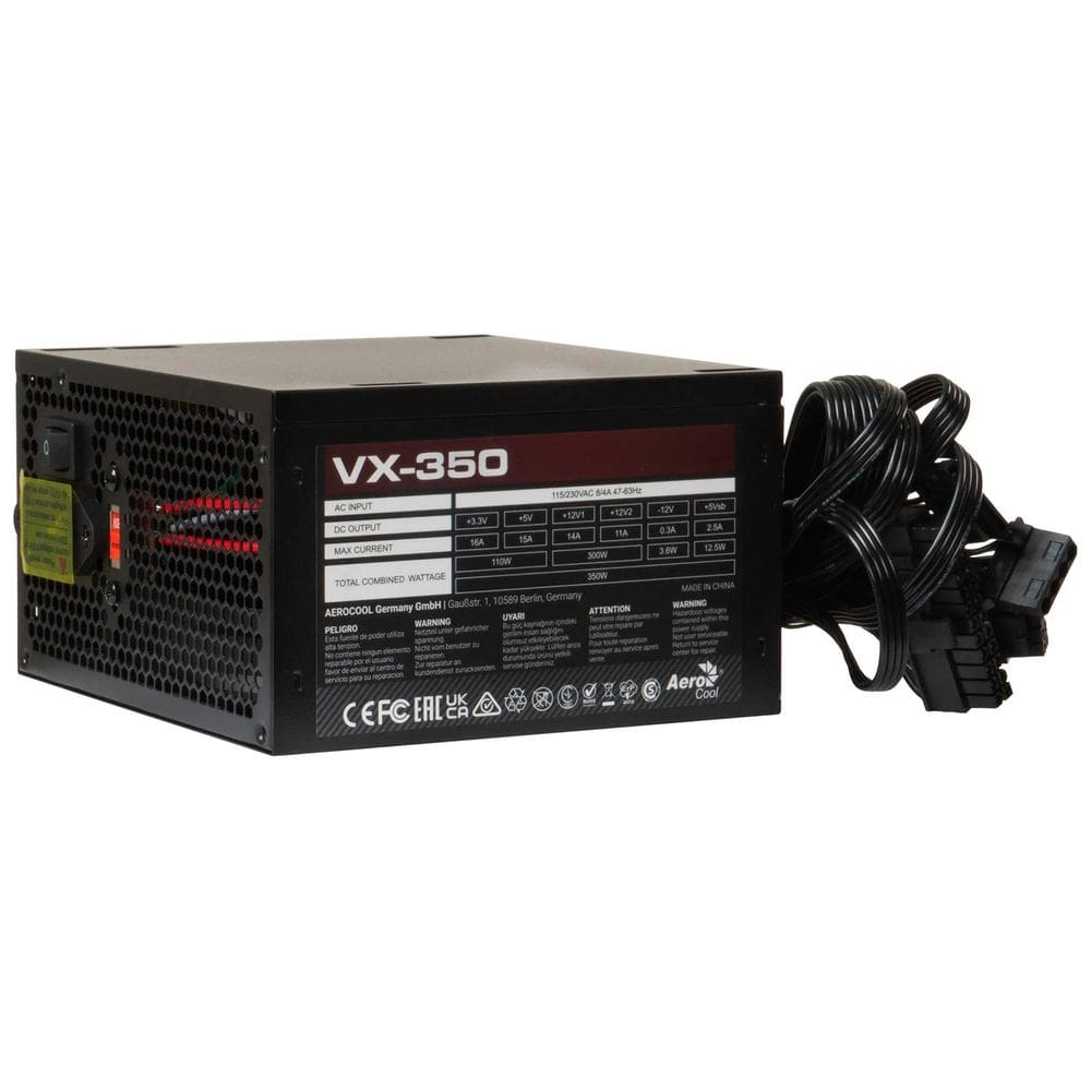 Fonte Gamer Aerocool Stealth VX-350, 350W Reais, ATX 12V 2.3, Bivolt, Fan 120mm Silenciosa