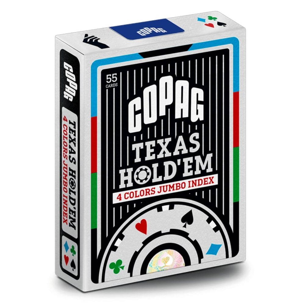 Baralho De Poker Texas Hold’Em Naipe 4 Cores Verso Preto Cartas Copag Jogo Poker
