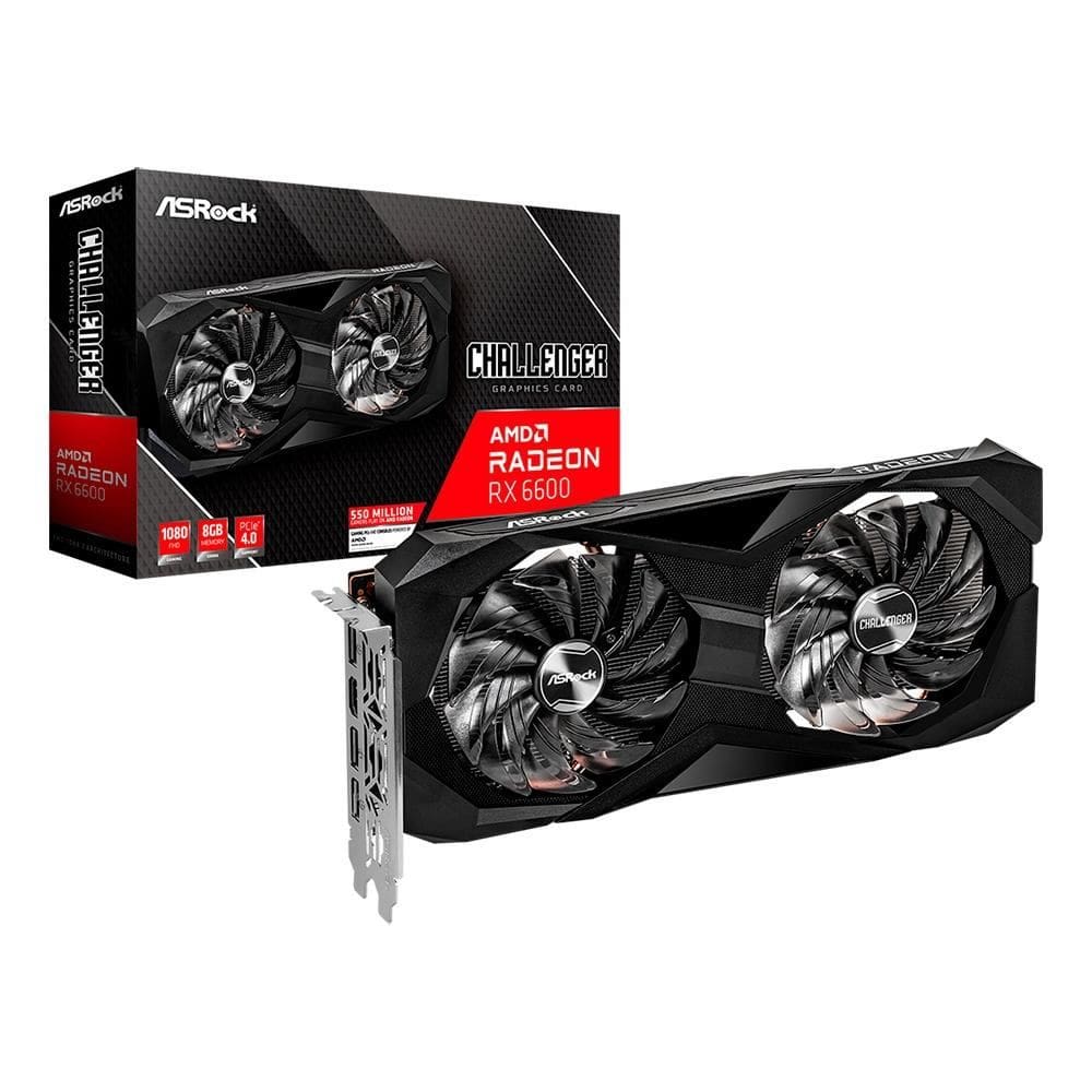Placa de Vídeo ASRock AMD Radeon RX 6600 Challenger D, 8GB GDDR6, 128-Bit - 90-GA2RZZ-00UANF