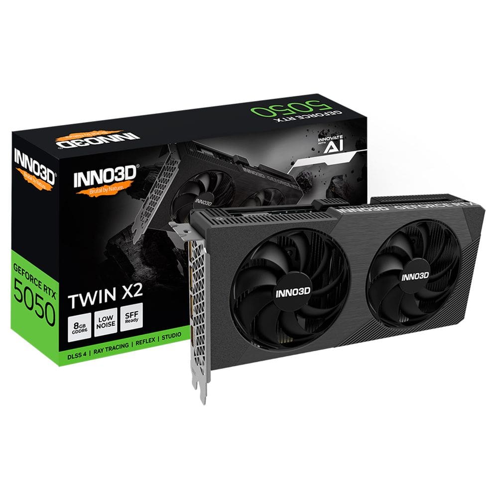 Placa de Video Inno3D Nvidia GeForce RTX 5050 Twin X2, 8GB GDDR6, 128-bit, DLSS, Ray Tracing - N50502-08D6-174071N