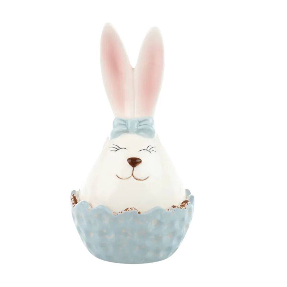 Coelho Da Pascoa Pote Azul Cerâmica Rainbow 13cm 1Un 1067911