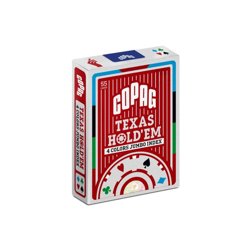 Baralho De Poker Texas Hold’Em Naipe 4 Cores Verso Vermelho Cartas Copag Jogo Poker