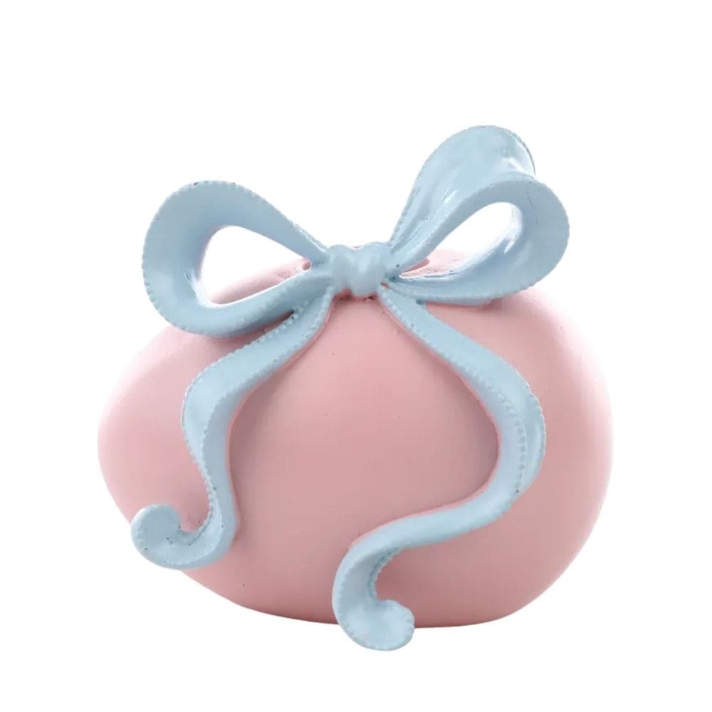 Candelabro Castiçal Porta Velas De Pascoa Ovo Rosa 9x8cm