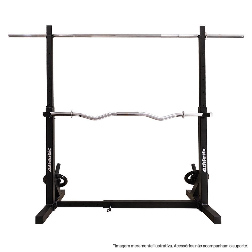 Suporte Cavalete Ajustável Athletic 120kg para Agachamento Supino Semi-Profissional Casa Condomínio
