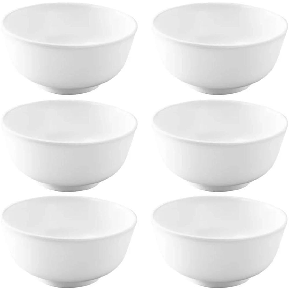 Kit 6 Bowls Melamina Branco Cumbuca 150ml Haus Tigela Fruta Cereais Serenata Hotel