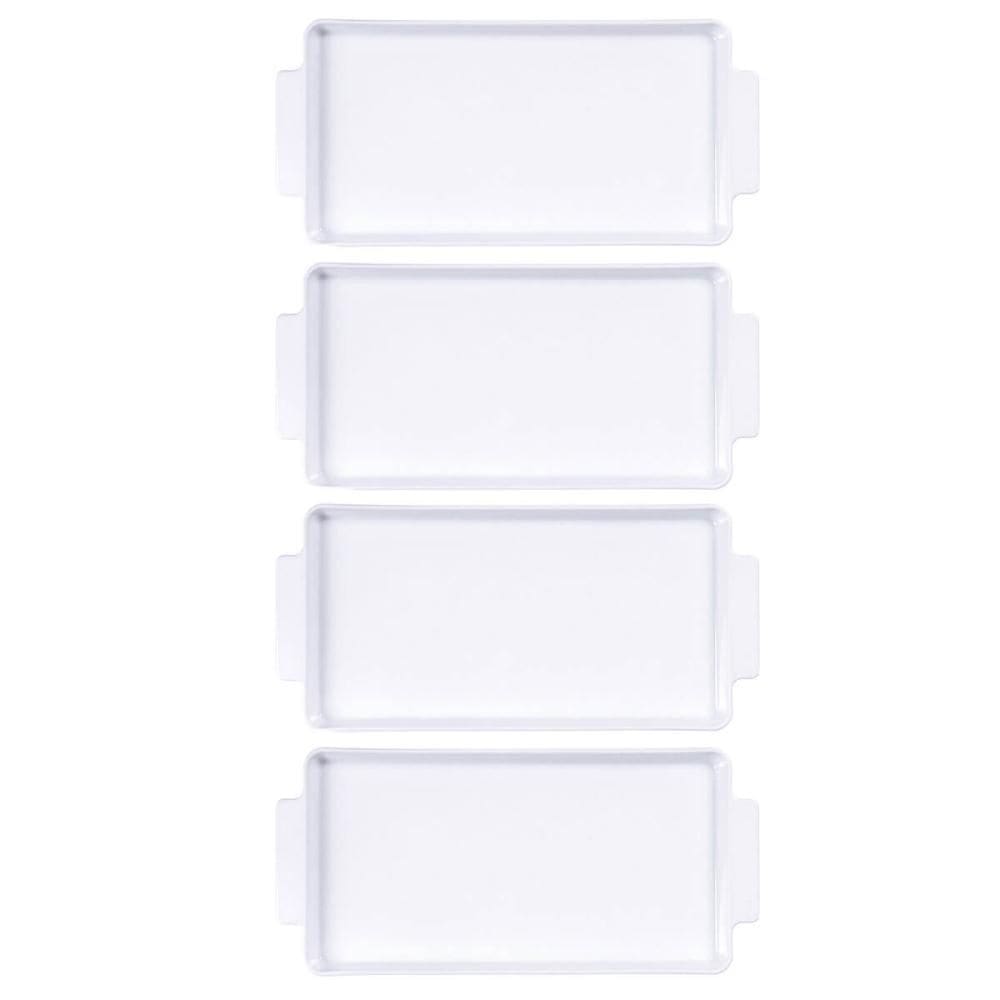 Jogo 4 Travessas com Alças Porcelana Tramontina Sobremesa Entradas Restaurante