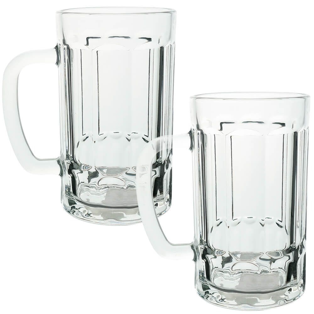 Jogo de Canecas de Chopp e Cerveja de Vidro 360ml 2 Peças  - Seu Lar