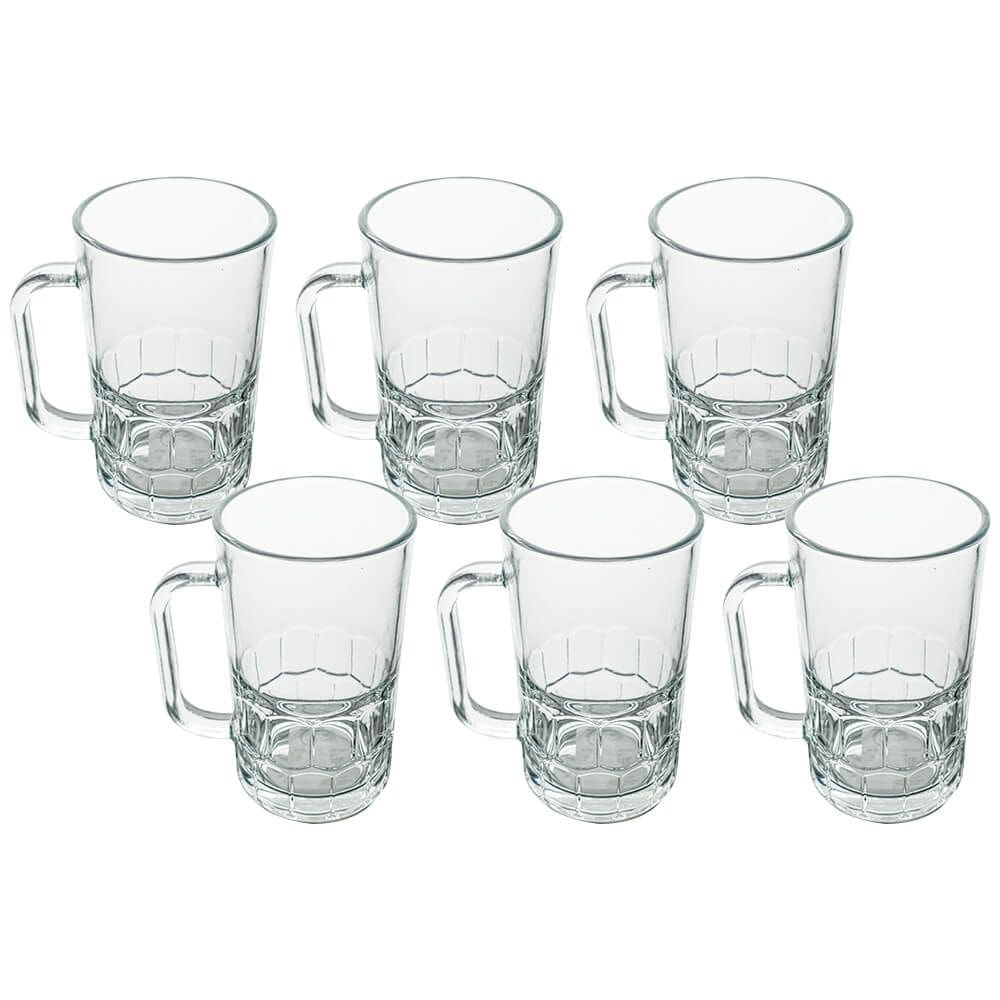 Jogo de Canecas de Chopp e Cerveja de Vidro 320ml 6 Peças  - Seu Lar