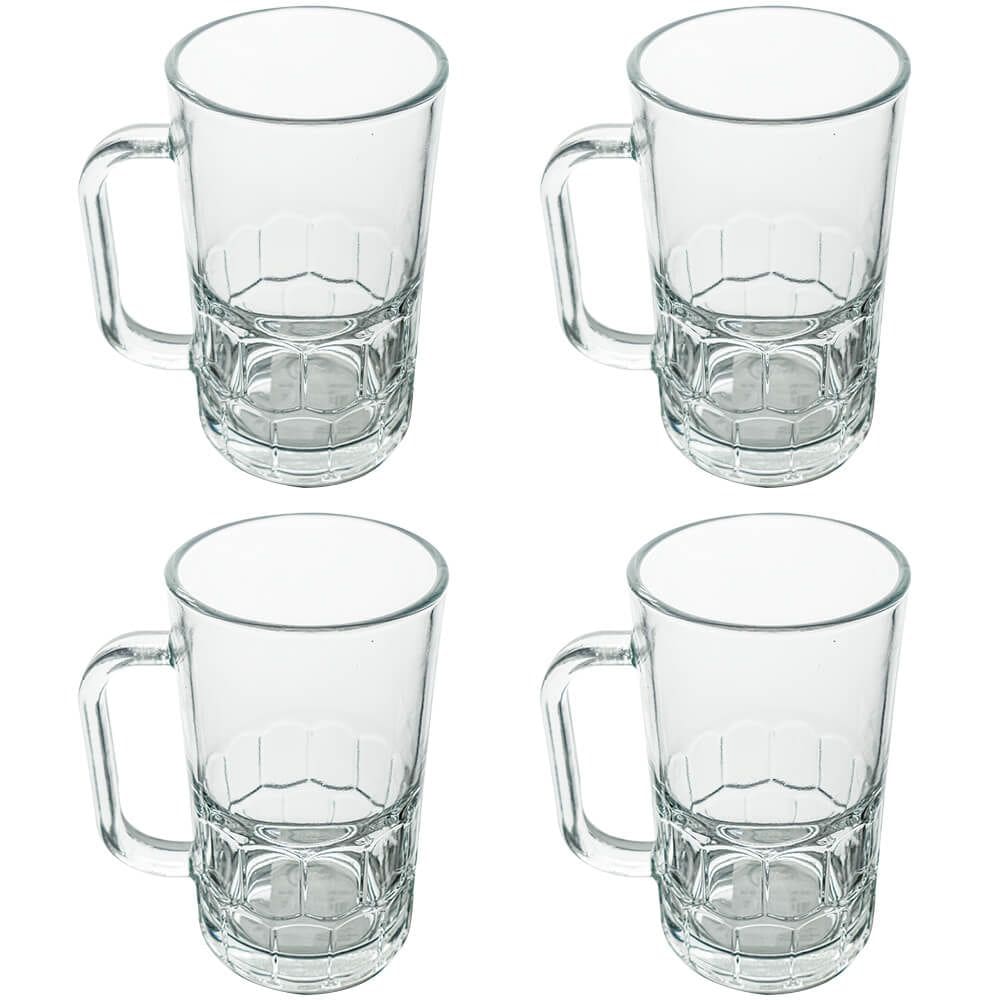 Jogo de Canecas de Cerveja de Vidro 320ml 4 Peças Seu Lar