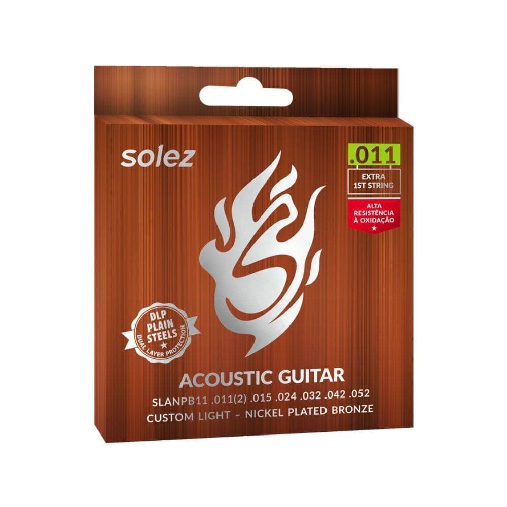 Encordoamento Para Violão Aço Slanpb11 Phosphor Bronze Solez