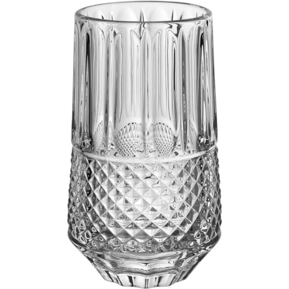 KIT 6 COPOS ÁGUA SUCO ALTO HOME&CO LAPIDADO VIDRO 360ml 14x8x8cm TRANSPARENTE