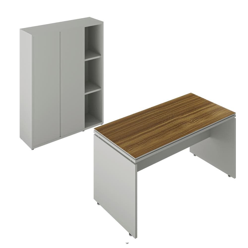 Conjunto de Escritório Office 3 Peças Mesa Gaveteiro Balcão Liverpool - Via Nossa