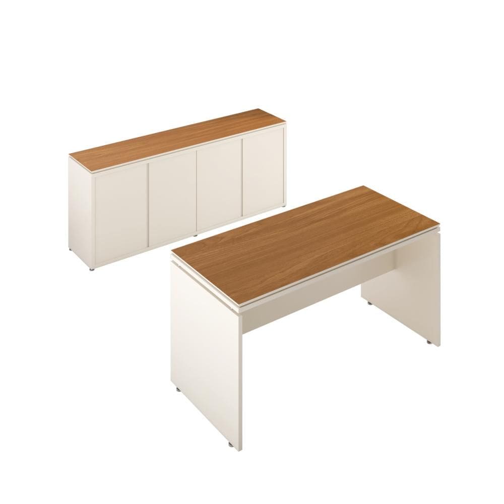 Conjunto de Escritório Office 2 Peças Mesa e Balcão Liverpool - Via Nossa
