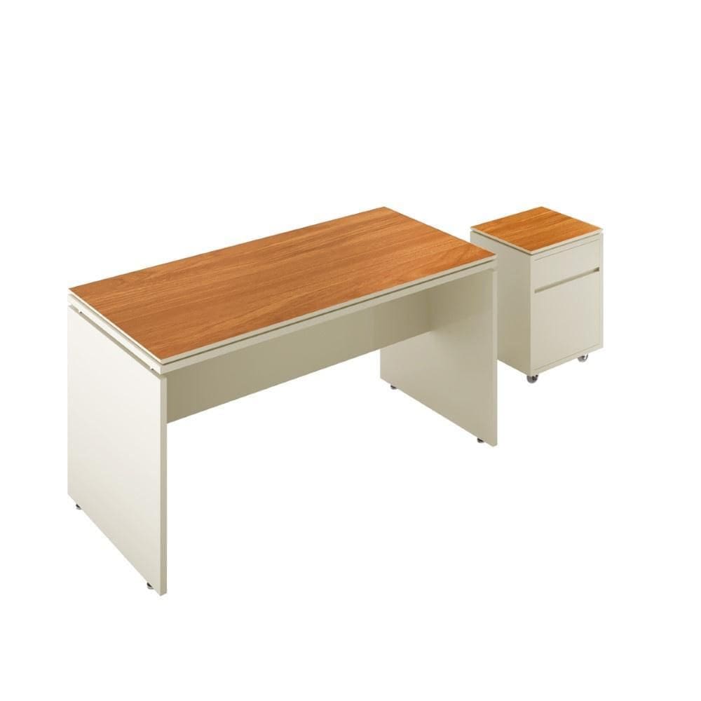 Conjunto Liverpool Mesa Para Escritório e Gaveteiro Organizador Com Rodízio- Vianossa