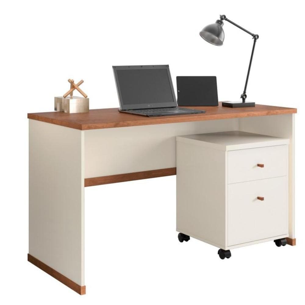 Kit Escritório Office Mesa Escrivaninha e Gaveteiro Organizador Áustria - Vianossa