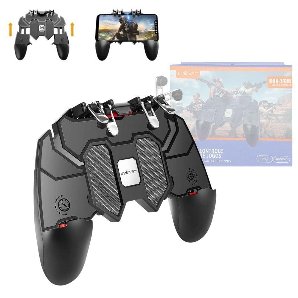 Controle Gamer Manual Com Gatilhos Suporte Celular
