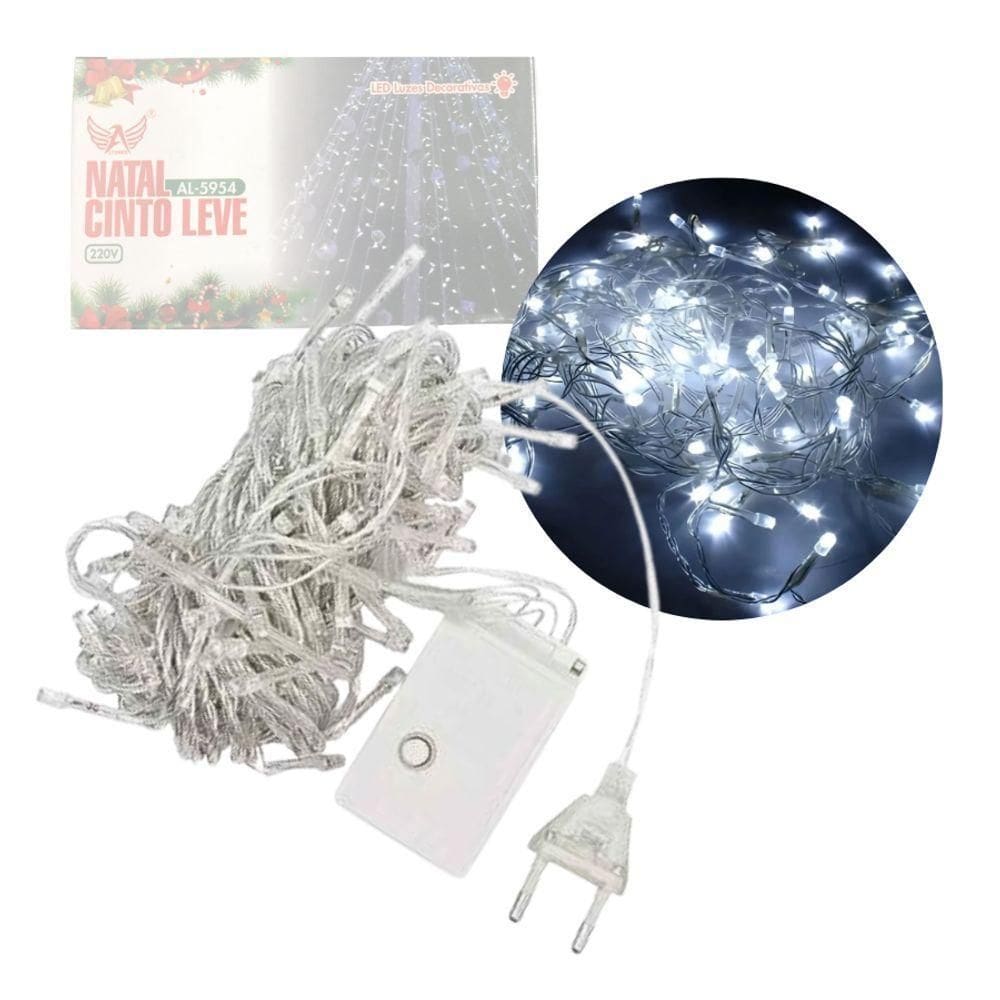 Pisca Pisca De Natal 100 Led´s De 7m Branco 220v