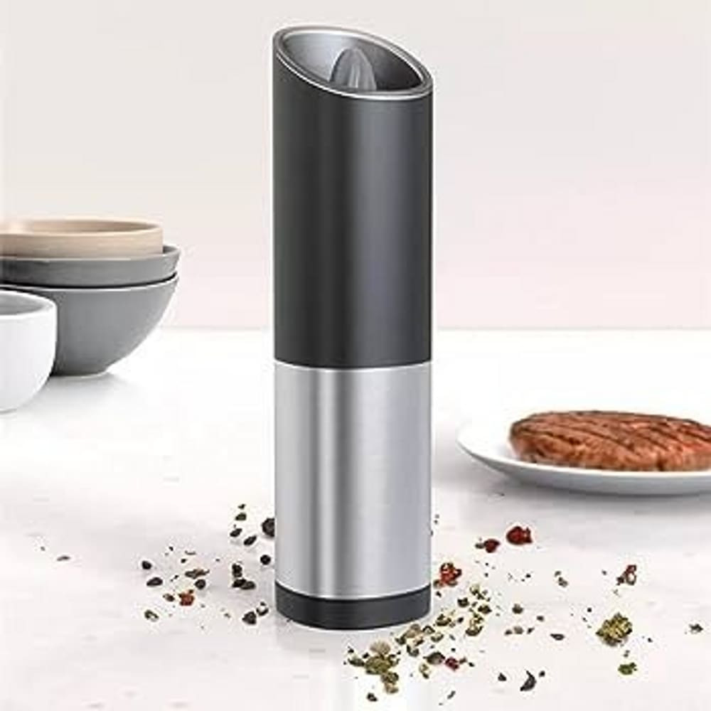 Moedor Eletrico de Sal Pimenta Temperos Triturador Pilhas Aço Inox