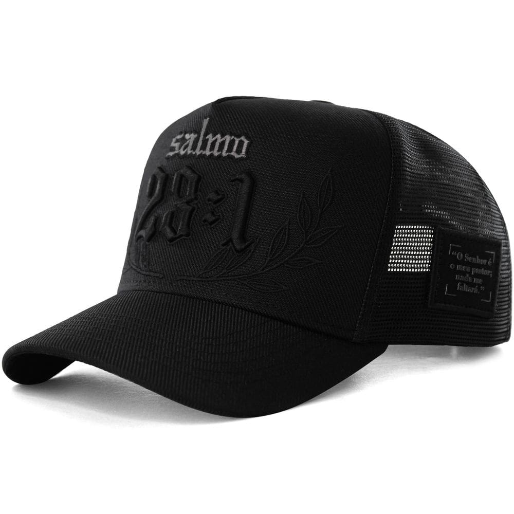 Boné Sacudido`s Salmo 23:1 Bordado - Preto