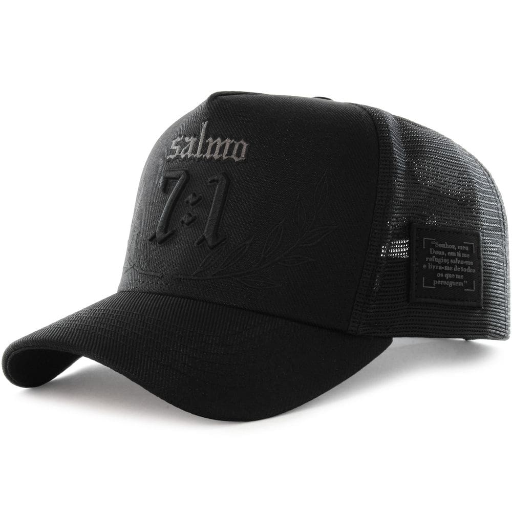 Boné Sacudido`s Salmo 7:1 Bordado - Preto