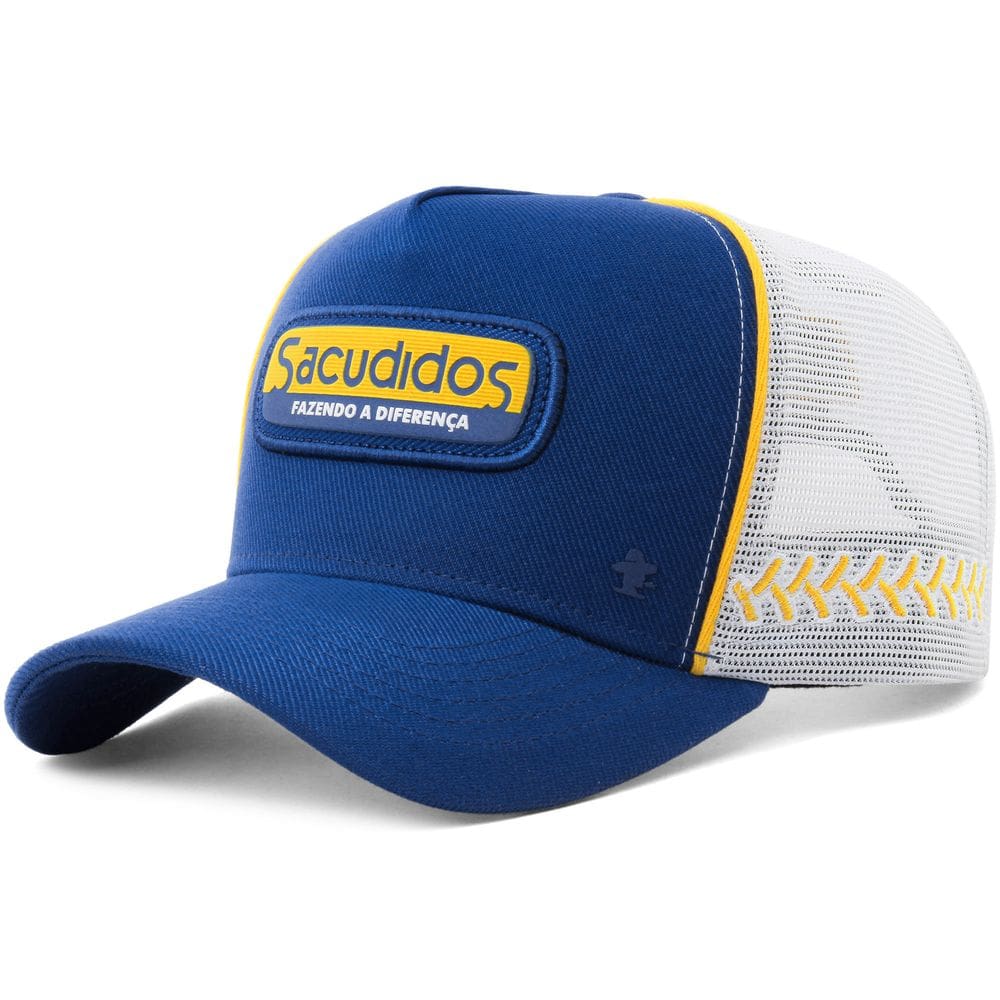 Boné Sacudido`s Linha Trator - Azul e Branco