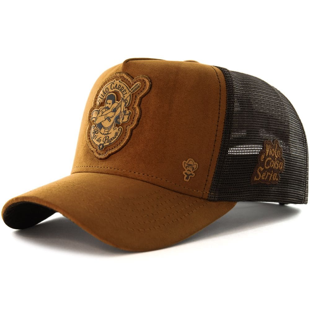 Boné Sacudido`s - Rei do Pagode - Suede Caramelo - Tião Carreiro