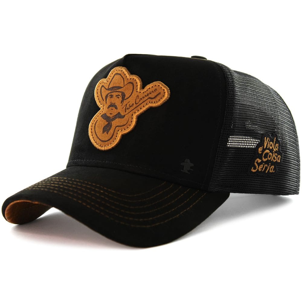 Boné Sacudido`s - Tradicional - Suede Preto - Tião Carreiro