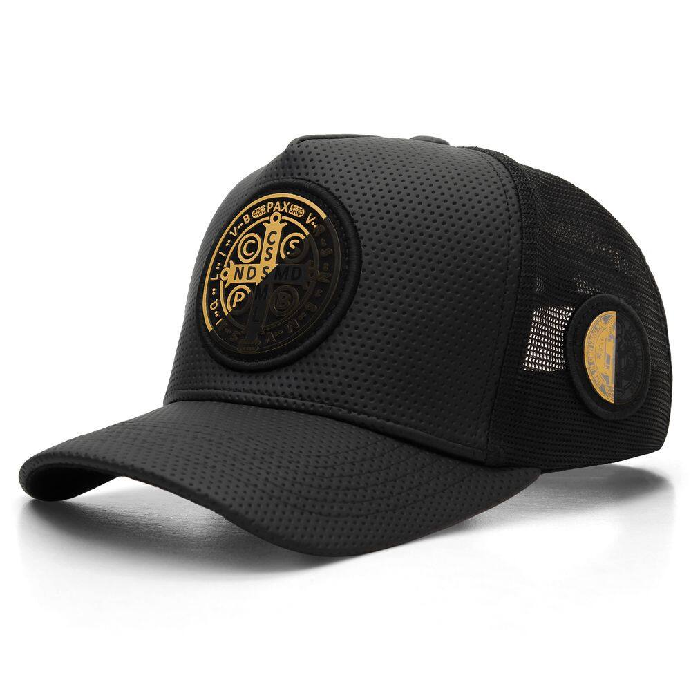 Boné Sacudido`s São Bento - Texturizado Preto Fogo - Tamanho Especial