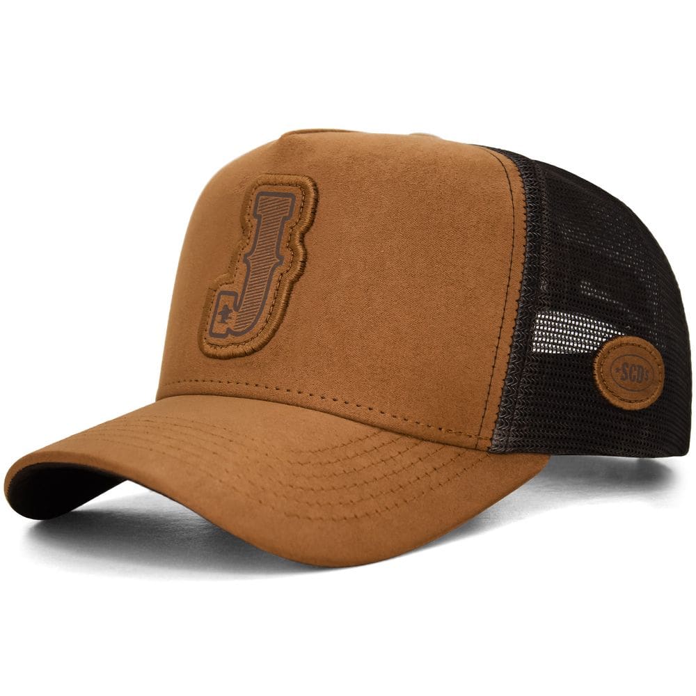 Boné Sacudido`s - Alfabeto Letra J - Marrom Ocre