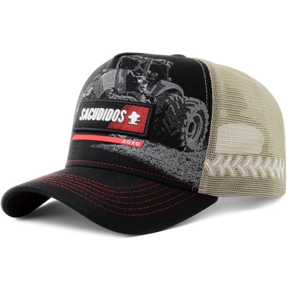 Boné Sacudido`s Linha Trator - Preto e Branco