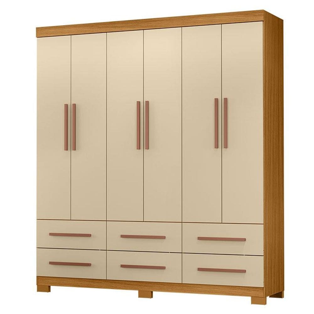 Guarda Roupa Casal New Kansas Carvalho Americano Off White - Incorplac