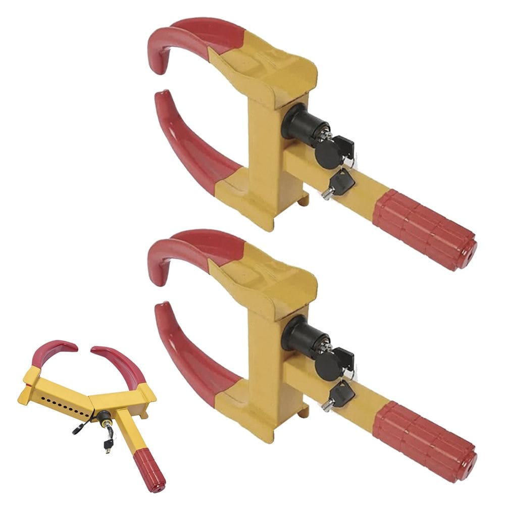 Trava de Pneu Universal Kit 2 Uni Bloqueador De Roda Carro Moto Antifurto Roubo Seguranca Reboque Veiculo Auto