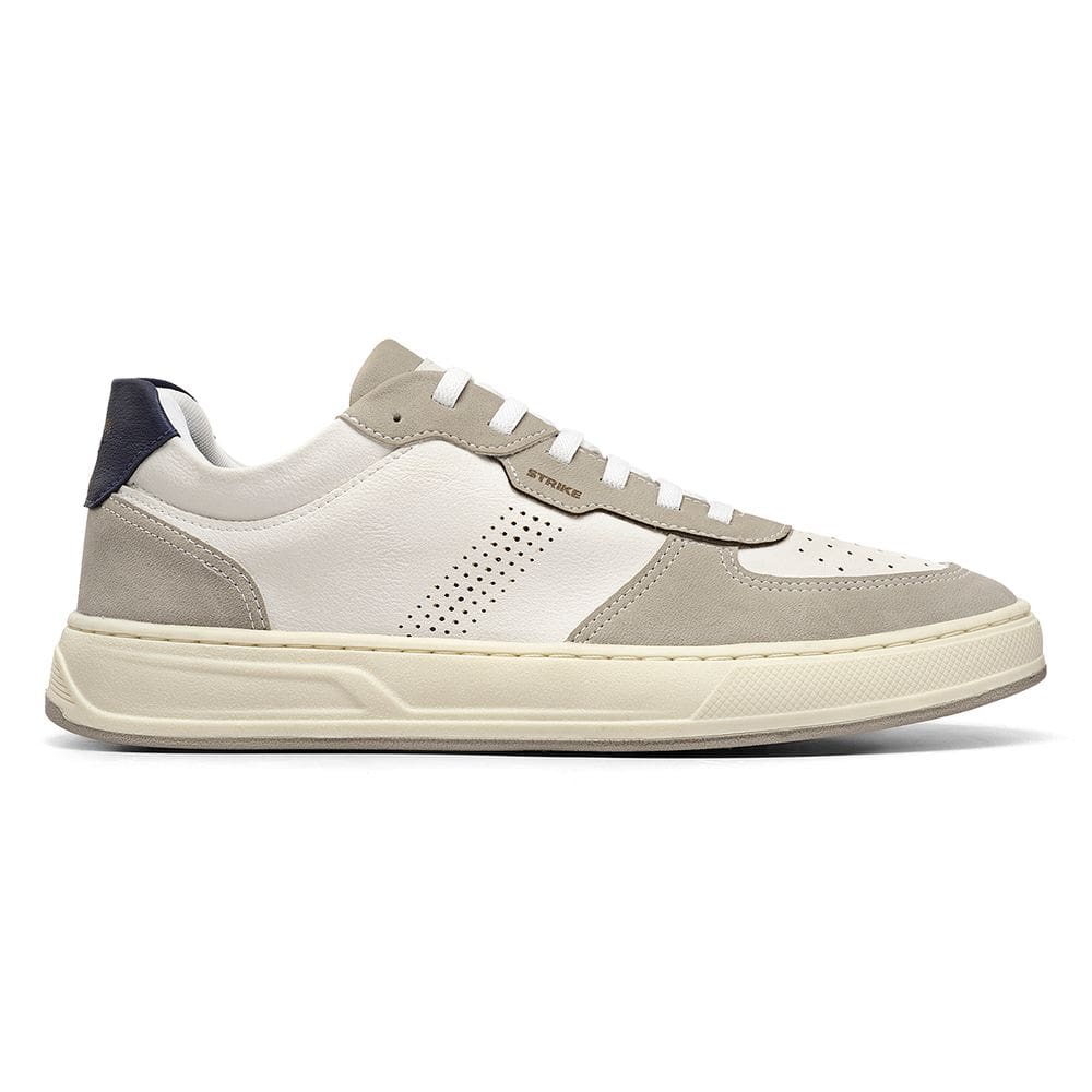 Tênis Casual Masculino Sapatênis Strike Lands Branco Recorte