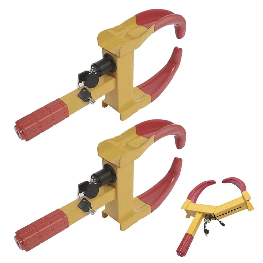 Trava de Pneu Universal Kit 2 Uni Bloqueador De Roda Carro Moto Antifurto Roubo Seguranca Reboque Auto Veiculo